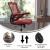Flash Furniture BL-X-5M-RED-RLB-GG Mid-Back Red Mesh Swivel Ergonomic Task Office Chair with Flip-Up Arms and Transparent Roller Wheels addl-3