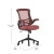 Flash Furniture BL-X-5M-RED-RLB-GG Mid-Back Red Mesh Swivel Ergonomic Task Office Chair with Flip-Up Arms and Transparent Roller Wheels addl-4