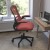 Flash Furniture BL-X-5M-RED-RLB-GG Mid-Back Red Mesh Swivel Ergonomic Task Office Chair with Flip-Up Arms and Transparent Roller Wheels addl-5