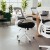 Flash Furniture BL-X-5M-WH-BK-GG Mid-Back Black Mesh Swivel Ergonomic Task Office Chair with White Frame and Flip-Up Arms addl-1