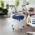 Flash Furniture BL-X-5M-WH-BLUE-GG Mid-Back Blue Mesh Swivel Ergonomic Task Office Chair with White Frame and Flip-Up Arms addl-1