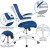 Flash Furniture BL-X-5M-WH-BLUE-GG Mid-Back Blue Mesh Swivel Ergonomic Task Office Chair with White Frame and Flip-Up Arms addl-5