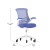 Flash Furniture BL-X-5M-WH-BLUE-RLB-GG Mid-Back Blue Mesh Swivel Ergonomic Task Office Chair with White Frame, Flip-Up Arms, and Transparent Roller Wheels addl-4