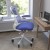 Flash Furniture BL-X-5M-WH-BLUE-RLB-GG Mid-Back Blue Mesh Swivel Ergonomic Task Office Chair with White Frame, Flip-Up Arms, and Transparent Roller Wheels addl-5