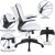 Flash Furniture BL-X-5M-WH-GG Mid-Back White Mesh Swivel Ergonomic Task Office Chair with Flip-Up Arms addl-5