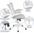Flash Furniture BL-X-5M-WH-GY-GG Mid-Back Light Gray Mesh Swivel Ergonomic Task Office Chair with White Frame and Flip-Up Arms addl-5