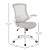 Flash Furniture BL-X-5M-WH-GY-GG Mid-Back Light Gray Mesh Swivel Ergonomic Task Office Chair with White Frame and Flip-Up Arms addl-6