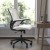 Flash Furniture BL-X-5M-WH-RLB-GG Mid-Back White Mesh Swivel Ergonomic Task Office Chair with Flip-Up Arms and Transparent Roller Wheels addl-1