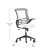 Flash Furniture BL-X-5M-WH-RLB-GG Mid-Back White Mesh Swivel Ergonomic Task Office Chair with Flip-Up Arms and Transparent Roller Wheels addl-4