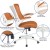 Flash Furniture BL-X-5M-WH-TAN-GG Mid-Back Tan Mesh Swivel Ergonomic Task Office Chair with White Frame and Flip-Up Arms addl-5