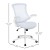 Flash Furniture BL-X-5M-WH-WH-GG Mid-Back White Mesh Swivel Ergonomic Task Office Chair with White Frame and Flip-Up Arms addl-6