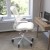 Flash Furniture BL-X-5M-WH-WH-RLB-GG Mid-Back White Mesh Swivel Ergonomic Task Office Chair with Flip-Up Arms addl-5