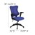 Flash Furniture BL-ZP-806-BL-GG High Back Designer Blue Mesh Executive Swivel Ergonomic Office Chair with Adjustable Arms addl-6