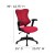 Flash Furniture BL-ZP-806-BY-GG High Back Designer Burgundy Mesh Executive Swivel Ergonomic Office Chair with Adjustable Arms addl-5