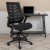 Flash Furniture BL-ZP-809D-BK-GG High Back Black Mesh Spine-Back Ergonomic Drafting Chair with Adjustable Foot Ring and Adjustable Flip-Up Arms addl-1