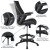 Flash Furniture BL-ZP-809D-BK-GG High Back Black Mesh Spine-Back Ergonomic Drafting Chair with Adjustable Foot Ring and Adjustable Flip-Up Arms addl-4