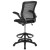 Flash Furniture BL-ZP-8805D-BK-GG Mid-Back Black Mesh Ergonomic Drafting Chair with Adjustable Foot Ring and Flip-Up Arms addl-6