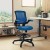 Flash Furniture BL-ZP-8805D-BLUE-GG Mid-Back Blue Mesh Ergonomic Drafting Chair with Adjustable Foot Ring and Flip-Up Arms addl-1