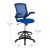 Flash Furniture BL-ZP-8805D-BLUE-GG Mid-Back Blue Mesh Ergonomic Drafting Chair with Adjustable Foot Ring and Flip-Up Arms addl-5