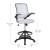 Flash Furniture BL-ZP-8805D-WH-GG Mid-Back White Mesh Ergonomic Drafting Chair with Adjustable Foot Ring and Flip-Up Arms addl-5