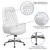 Flash Furniture BT-444-WH-GG Rochelle High Back Traditional Tufted White LeatherSoft Executive Swivel Office Chair with Arms addl-5