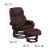 Flash Furniture BT-70222-MIC-FLAIR-GG Contemporary Brown Microfiber Multi-Position Recliner and Ottoman with Swivel Mahogany Wood Base addl-4