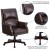 Flash Furniture BT-9025H-2-BN-GG High Back Pillow Back Brown LeatherSoft Executive Swivel Office Chair with Arms addl-5