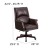 Flash Furniture BT-9025H-2-BN-GG High Back Pillow Back Brown LeatherSoft Executive Swivel Office Chair with Arms addl-6