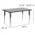 Flash Furniture XU-A2460-REC-GY-H-A-GG 24"W x 60"L Rectangle Activity Table with Gray Laminate Top and Height Adjustable Legs addl-1