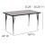 Flash Furniture XU-A2460-REC-GY-H-A-GG 24"W x 60"L Rectangular Activity Table with 1.25" Thick High Pressure Gray Laminate Top and Standard Height Adjustable Legs addl-1