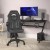 Flash Furniture CH-00095-BK-RLB-GG X10 Black LeatherSoft Gaming / Racing Office Chair with Flip-up Arms and Transparent Roller Wheels addl-1