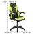 Flash Furniture CH-00095-GN-GG X10 Neon Green/Black LeatherSoft Gaming / Racing Office Swivel Chair with Flip-up Arms addl-6