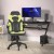 Flash Furniture CH-00095-GN-RLB-GG X10 Neon Green/Black LeatherSoft Gaming / Racing Computer Chair with Flip-up Arms and Transparent Roller Wheels addl-1
