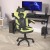 Flash Furniture CH-00095-GN-RLB-GG X10 Neon Green/Black LeatherSoft Gaming / Racing Computer Chair with Flip-up Arms and Transparent Roller Wheels addl-5