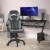 Flash Furniture CH-00095-GY-RLB-GG X10 Gray/Black LeatherSoft Gaming / Racing Office Chair with Flip-up Arms and Transparent Roller Wheels addl-1