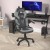 Flash Furniture CH-00095-GY-RLB-GG X10 Gray/Black LeatherSoft Gaming / Racing Office Chair with Flip-up Arms and Transparent Roller Wheels addl-5