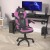 Flash Furniture CH-00095-PK-RLB-GG X10 Pink/Black LeatherSoft Gaming / Racing Office Chair with Flip-up Arms and Transparent Roller Wheels addl-5