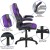 Flash Furniture CH-00095-PR-GG X10 Purple/Black LeatherSoft Gaming / Racing Office Swivel Chair with Flip-up Arms addl-4