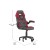 Flash Furniture CH-00095-RED-RLB-GG X10 Red/Black LeatherSoft Gaming / Racing Office Chair with Flip-up Arms and Transparent Roller Wheels addl-4