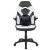 Flash Furniture CH-00095-WH-GG X10 White/Black LeatherSoft Gaming / Racing Office Swivel Chair with Flip-up Arms addl-10