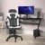 Flash Furniture CH-00095-WH-RLB-GG X10 White/Black LeatherSoft Gaming / Racing Office Chair with Flip-up Arms and Transparent Roller Wheels addl-1