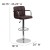 Flash Furniture CH-102029-BRN-GG Contemporary Brown Quilted Vinyl Adjustable Height Barstool with Arms and Chrome Base addl-5