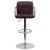 Flash Furniture CH-102029-BRN-GG Contemporary Brown Quilted Vinyl Adjustable Height Barstool with Arms and Chrome Base addl-9
