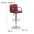 Flash Furniture CH-102029-BURG-GG Contemporary Burgundy Quilted Vinyl Adjustable Height Barstool with Arms and Chrome Base addl-5