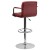 Flash Furniture CH-102029-BURG-GG Contemporary Burgundy Quilted Vinyl Adjustable Height Barstool with Arms and Chrome Base addl-6