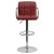 Flash Furniture CH-102029-BURG-GG Contemporary Burgundy Quilted Vinyl Adjustable Height Barstool with Arms and Chrome Base addl-9