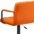 Flash Furniture CH-102029-ORG-GG Contemporary Orange Quilted Vinyl Adjustable Height Barstool with Arms and Chrome Base addl-10