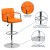 Flash Furniture CH-102029-ORG-GG Contemporary Orange Quilted Vinyl Adjustable Height Barstool with Arms and Chrome Base addl-4