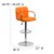 Flash Furniture CH-102029-ORG-GG Contemporary Orange Quilted Vinyl Adjustable Height Barstool with Arms and Chrome Base addl-5