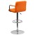 Flash Furniture CH-102029-ORG-GG Contemporary Orange Quilted Vinyl Adjustable Height Barstool with Arms and Chrome Base addl-6
